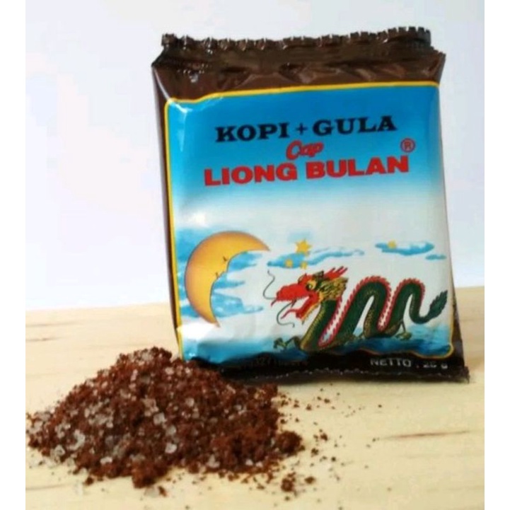 

Kopi Khas Bogor / Kopi Liong Bulan Plus Gula @25gr 1 renceng isi 10 sachet