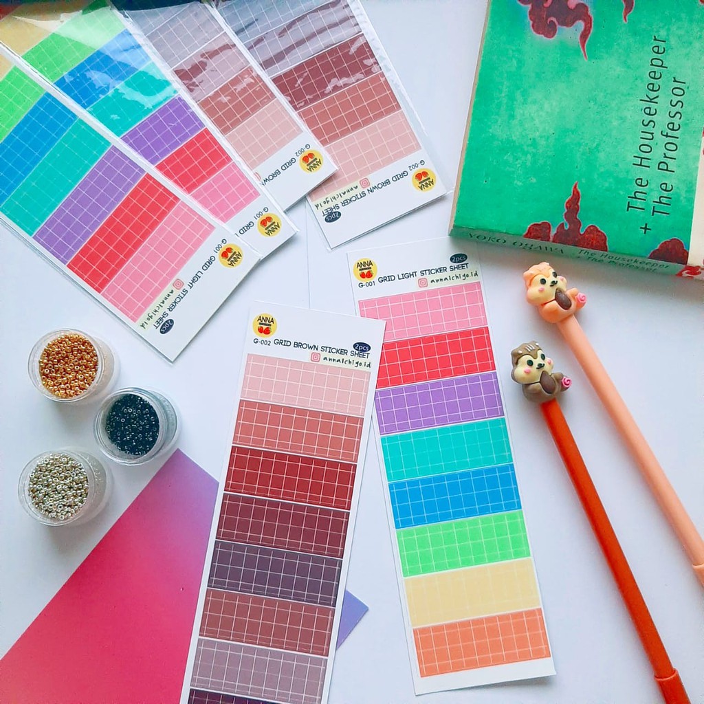 

GRID RECTANGLE STICKER SHEET/ STIKER JURNAL / STICKER PLANNER / STIKER LUCU [ ANNAICHIGO.ID ]