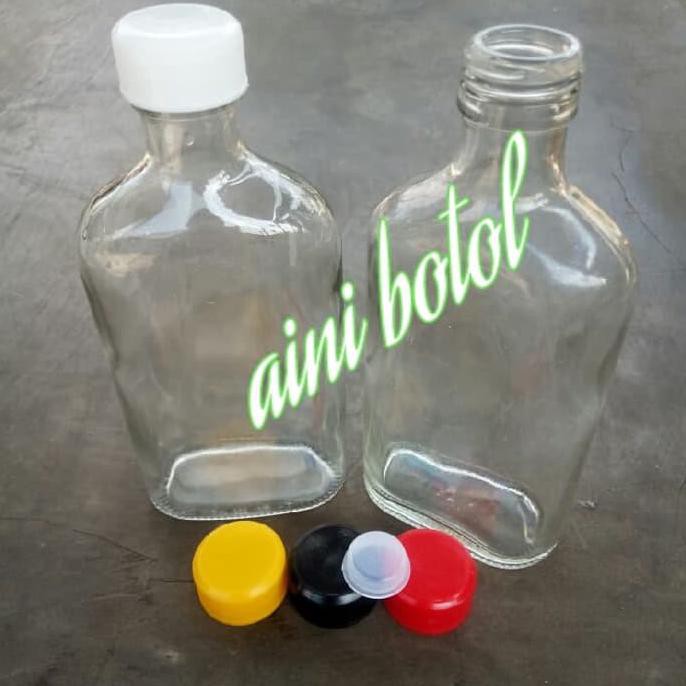 BOTOL KACA GEPENG 250ML