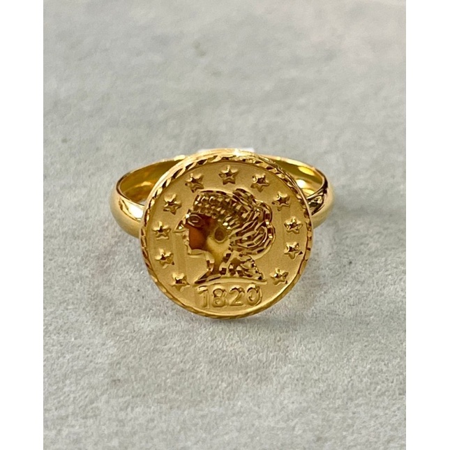 Cincin Koin Emas kadar 700 16k ADA CAP 700