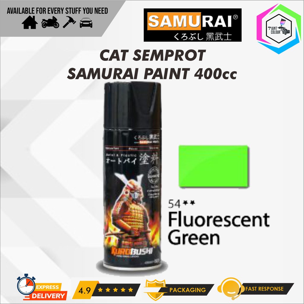 Samurai Paint 54** Fluorecent Green/Scotlite Hijau Cat Semprot/Pylox