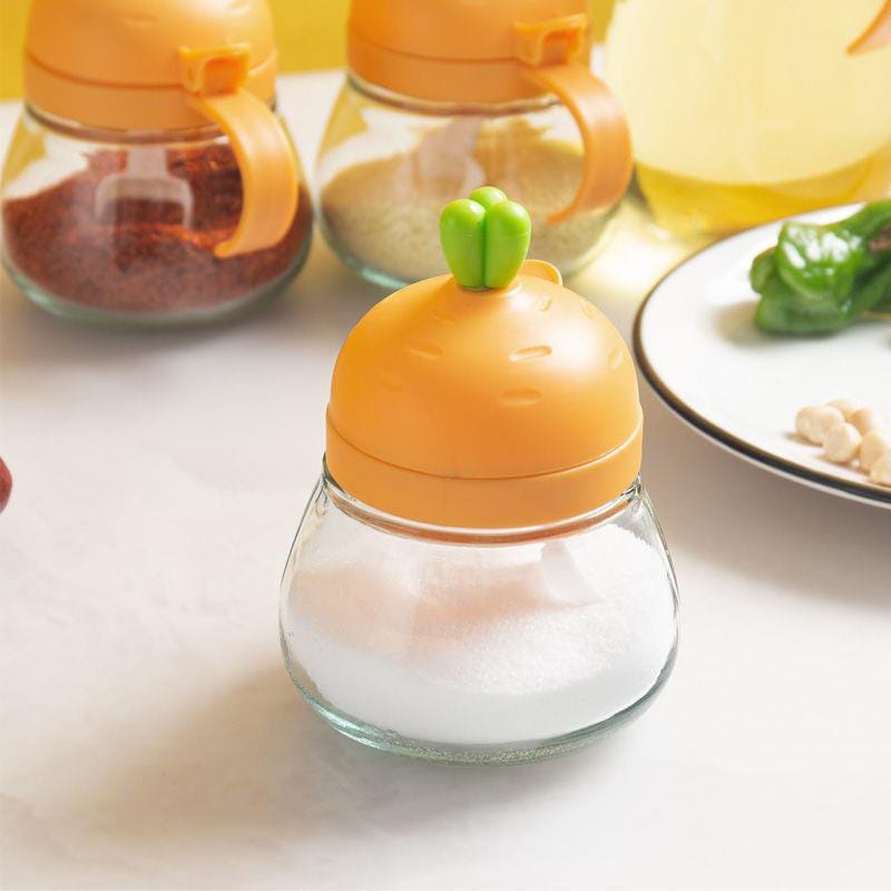 MILIKI SEGERA BL-9 Tempat Bumbu Teh Gula Kaca Sendok Handle Wortel 4 in1 Cactus Spice Bottle Jar Botol Bumbu Dapur COD MURAH THEGREAT88