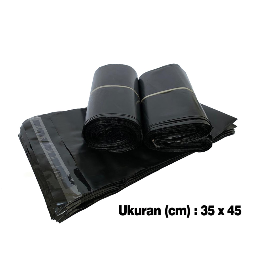 

1 Pack (100pc) Polymailer 35x45 Hitam - Plastik Packaging Hitam - Poly Mailer KUAT