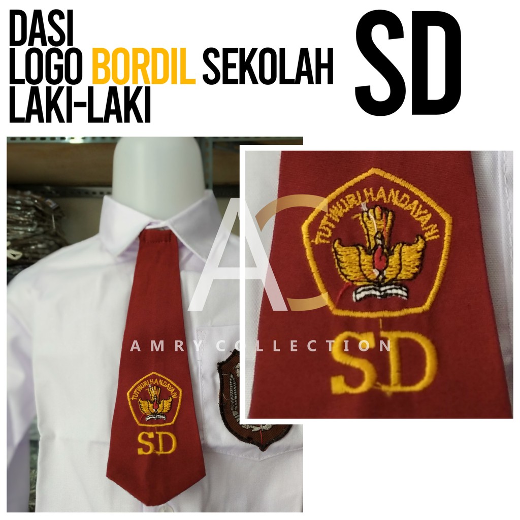 Dasi SD logo bordil Seragam sekolah Laki-laki dan Perempuan