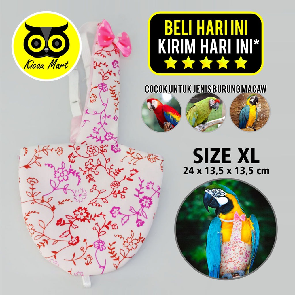 BAJU POPOK BURUNG MACAU EXTRA LARGE XTRA LARGE BAJU PAMPERS BURUNG MACAW MAKAU RAJA UKURAN EKSTRA LARGE JUBAH BURUNG PARROT KAKATUA SIZE XL BURUNG MACAU BESAR