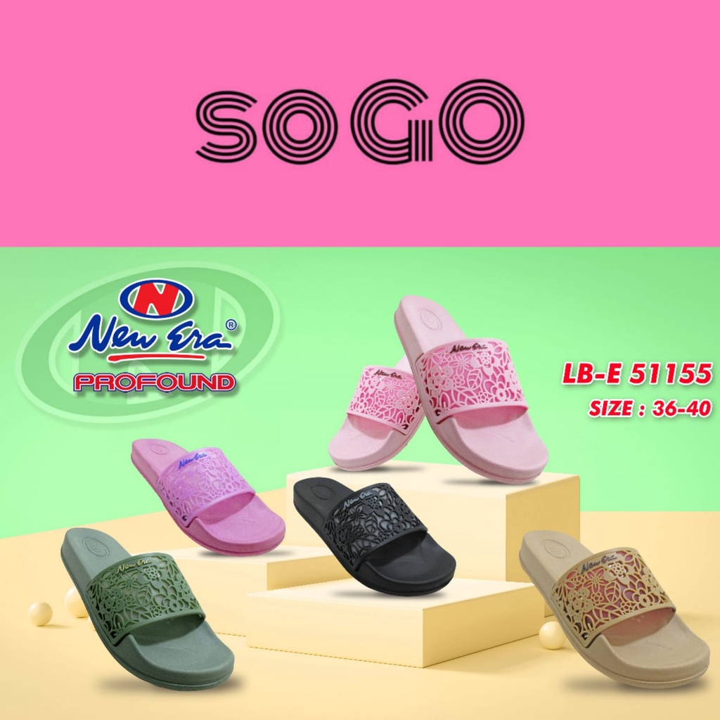 sogo NEW ERA LB E 51155 Sandal Selop Flat Wanita Sandal Slop Jelly Sendal Cewek