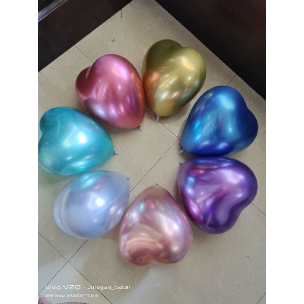 Balon Chrome Hati/ Balon Hati Chrome/ Balon Love Chrome