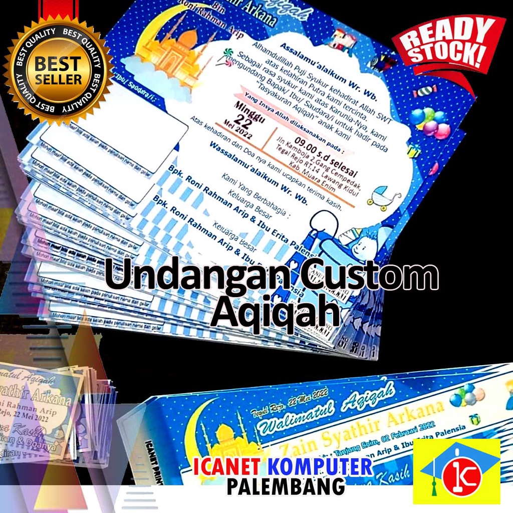 Bendera dan Undangan Aqiqah / Marhabbah kelahiran anak