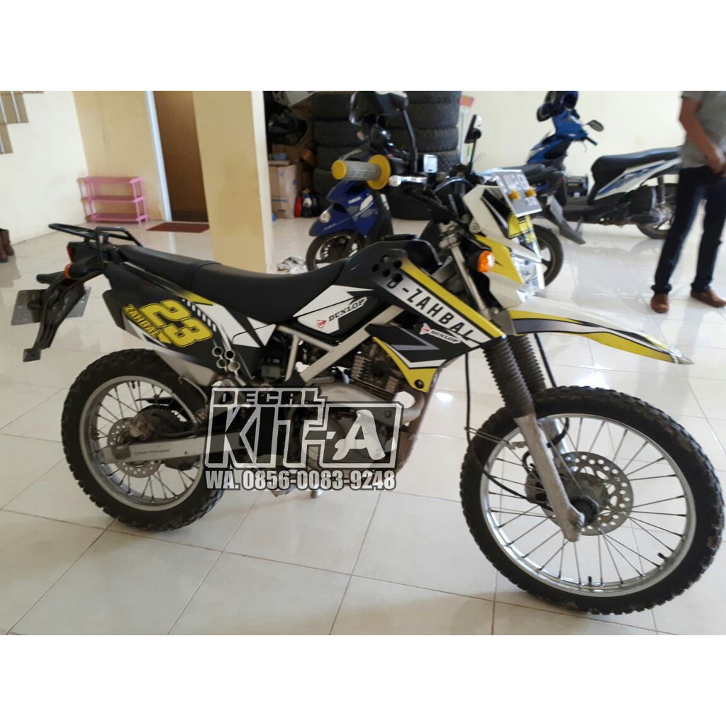 Decal Stiker Motor KLX 150 Kuning Simple Custom Dekal Sticker Variasi Striping KLX Dtracker