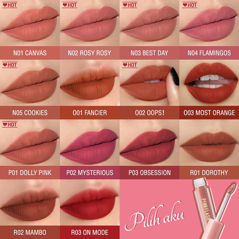 PINKFLASH 3pcs Matte Lipstick Long Lasting Moisturizing Hydrating Soft High Pigmentation N Series