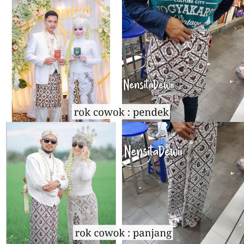 Sepasang Jarik Pengantin Instan / Tinggal Pakai, Motif Godong Ukel