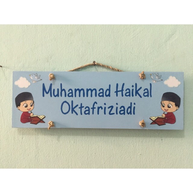 Wall decor Papan kayu hiasan gantung 1 susun papan nomor rumah dekorasi shabby chic