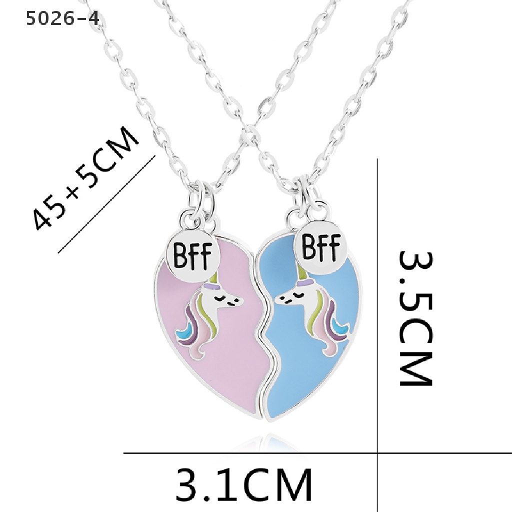 5026-4 Best Friends Necklace Broken 2 PCS Unicorn Love Stitching Friendship Necklaces 5026-4