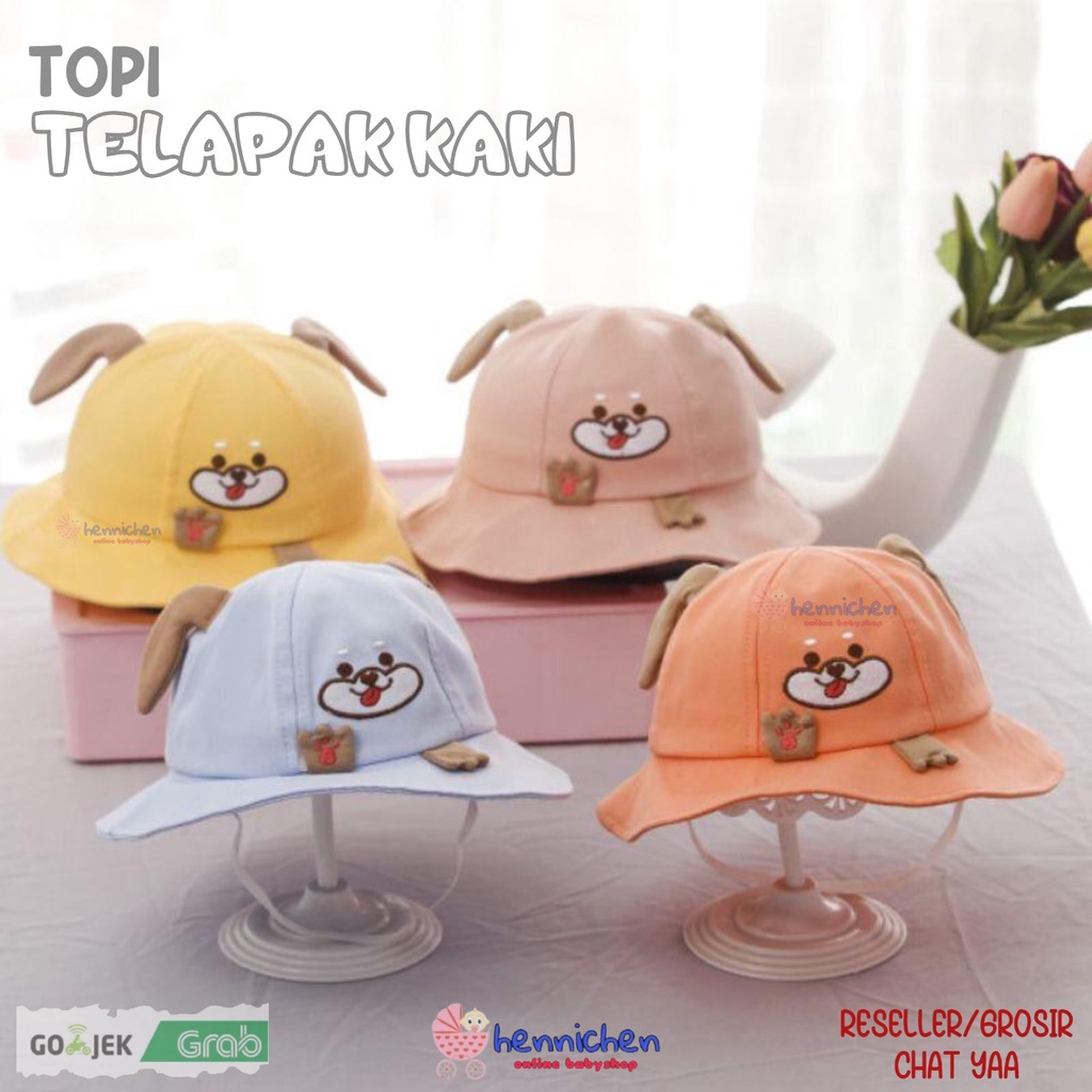 TOPI BUCKET BAYI TOPI ANAK BORDIR DOGGY TELINGA KAKI LUCU FASHION BAYI ANAK