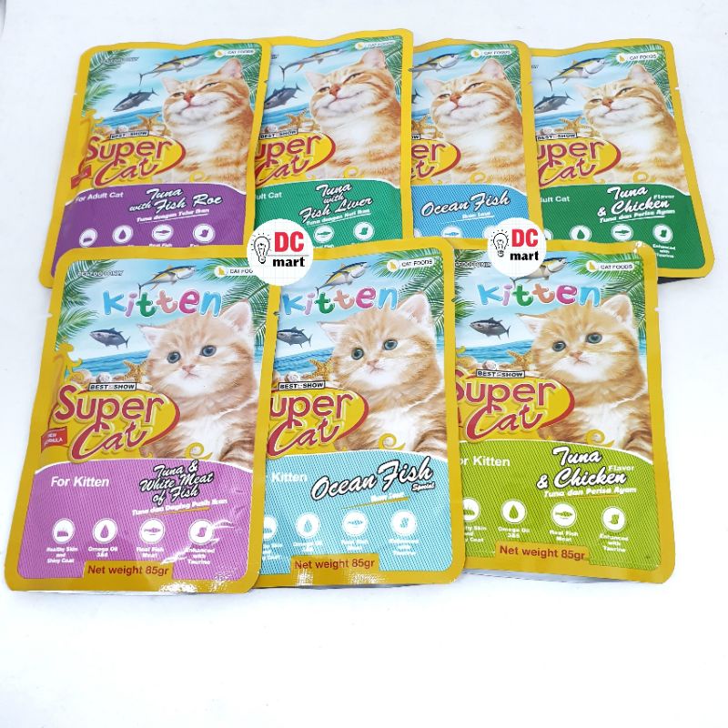SUPER CAT POUCH 85Gram / Makanan Basah Kucing / Wet Cat Food