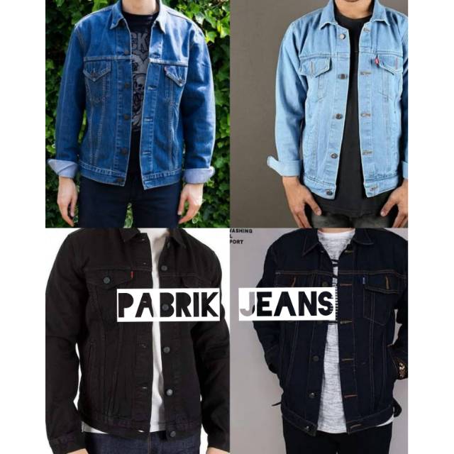 JAKET JEANS PRIA JUMBO OVERSIZE M-XXXL LD 122cm MUAT 100KG