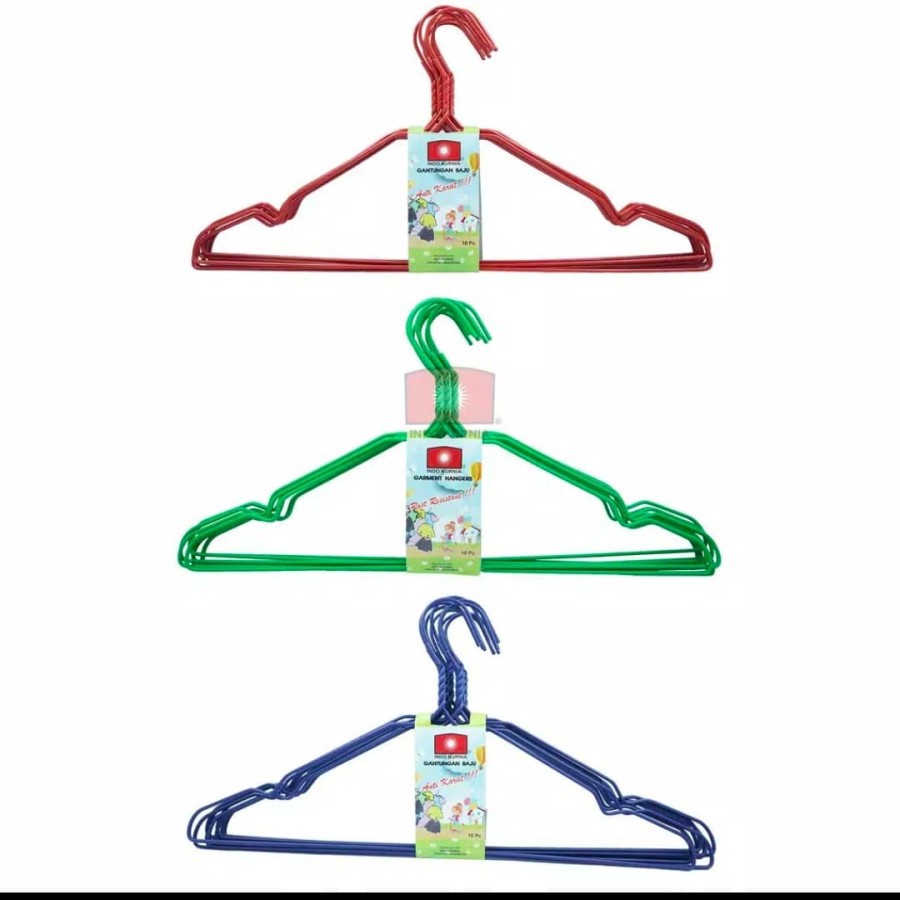 Hanger Baju Kawat Warna Isi 10