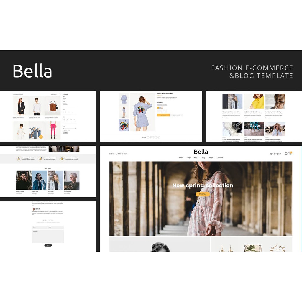 Template Bella Multipurpose Fashion eCommerce Template Web