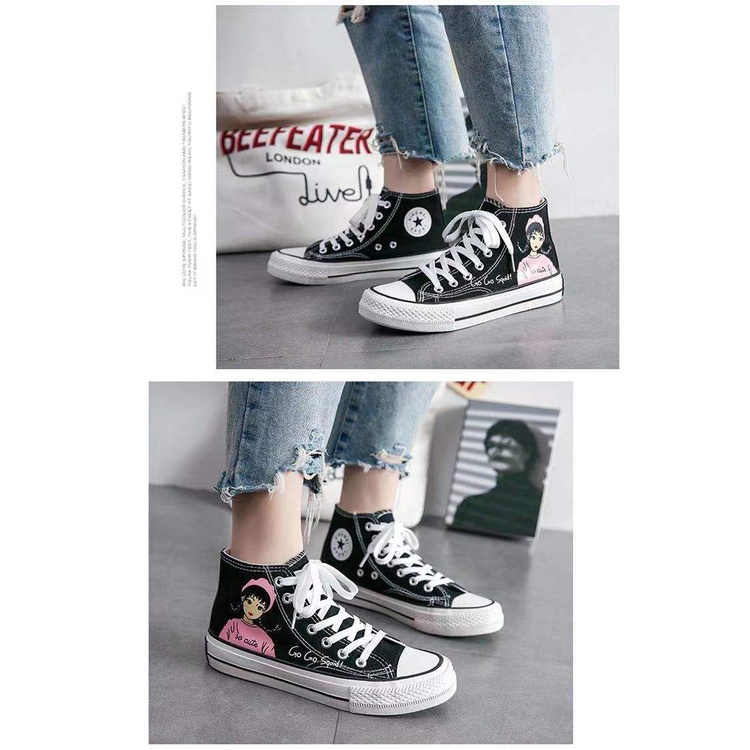 Sepatu Boots Flat Model Ankle Hidden GIRL Bahan Kanvas Fashion untuk Wanita Import-5