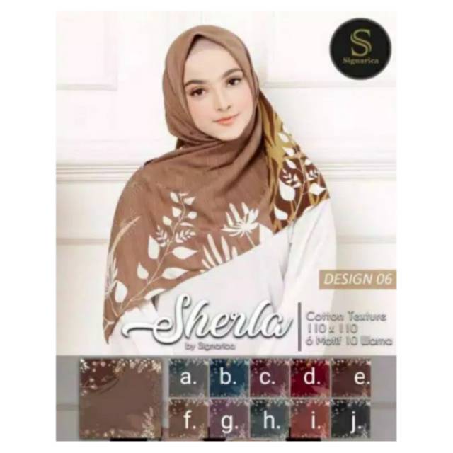 Jilbab Segi Empat Motif Sherla by Signarica