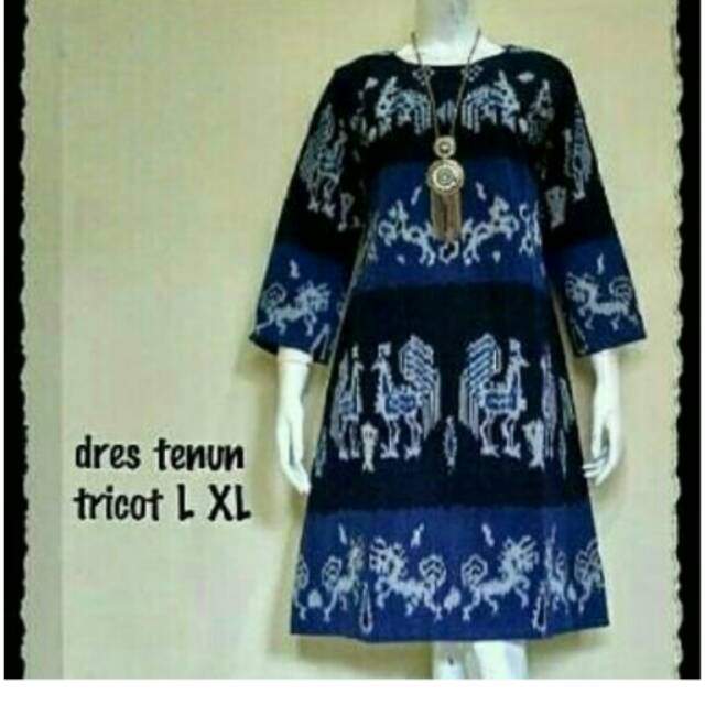 Dress tenun ntt biru