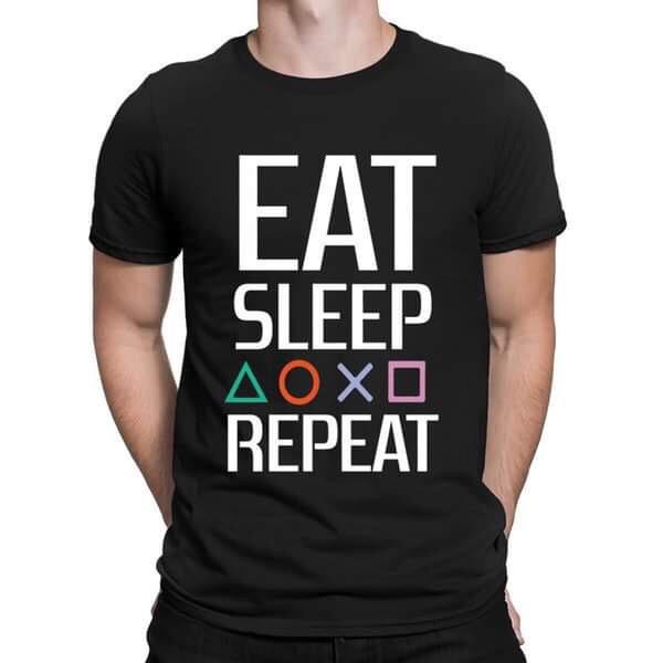 Kaos Gamer Eat Sleep Playstation Repeat cotton premium