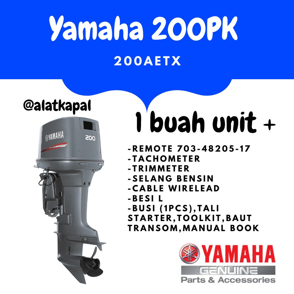 Mesin Tempel Yamaha 200AETX / L200AETX Motor Tempel 2 Tak 200 pk hp ( DEPOSIT )