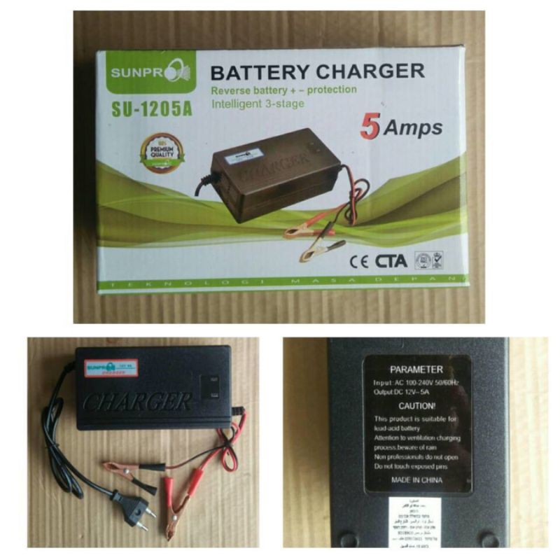 Charger Aki Sunpro SU-1205A 5Amps Battery Charger