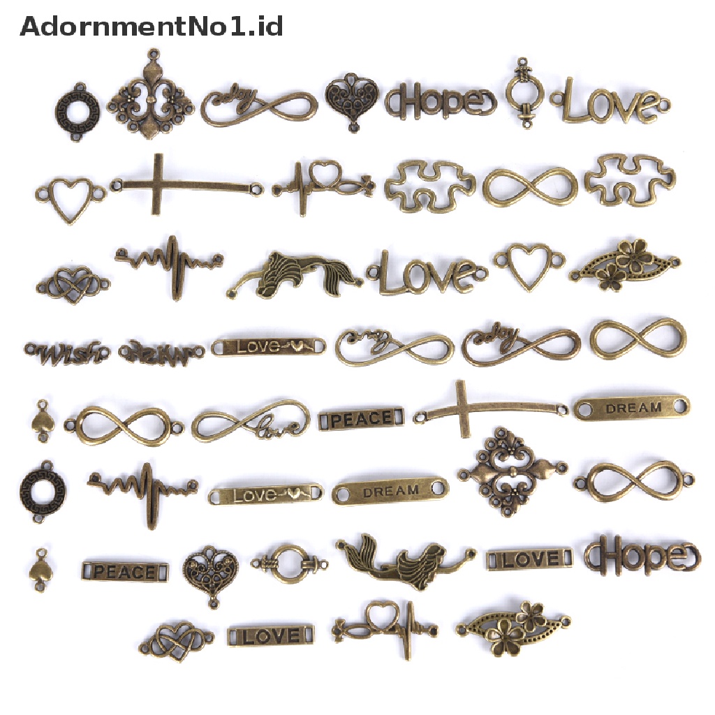 (AdornmentNo1) 50 Pcs Liontin Kalung / Gelang Desain Salib / Infinity Antik DIY