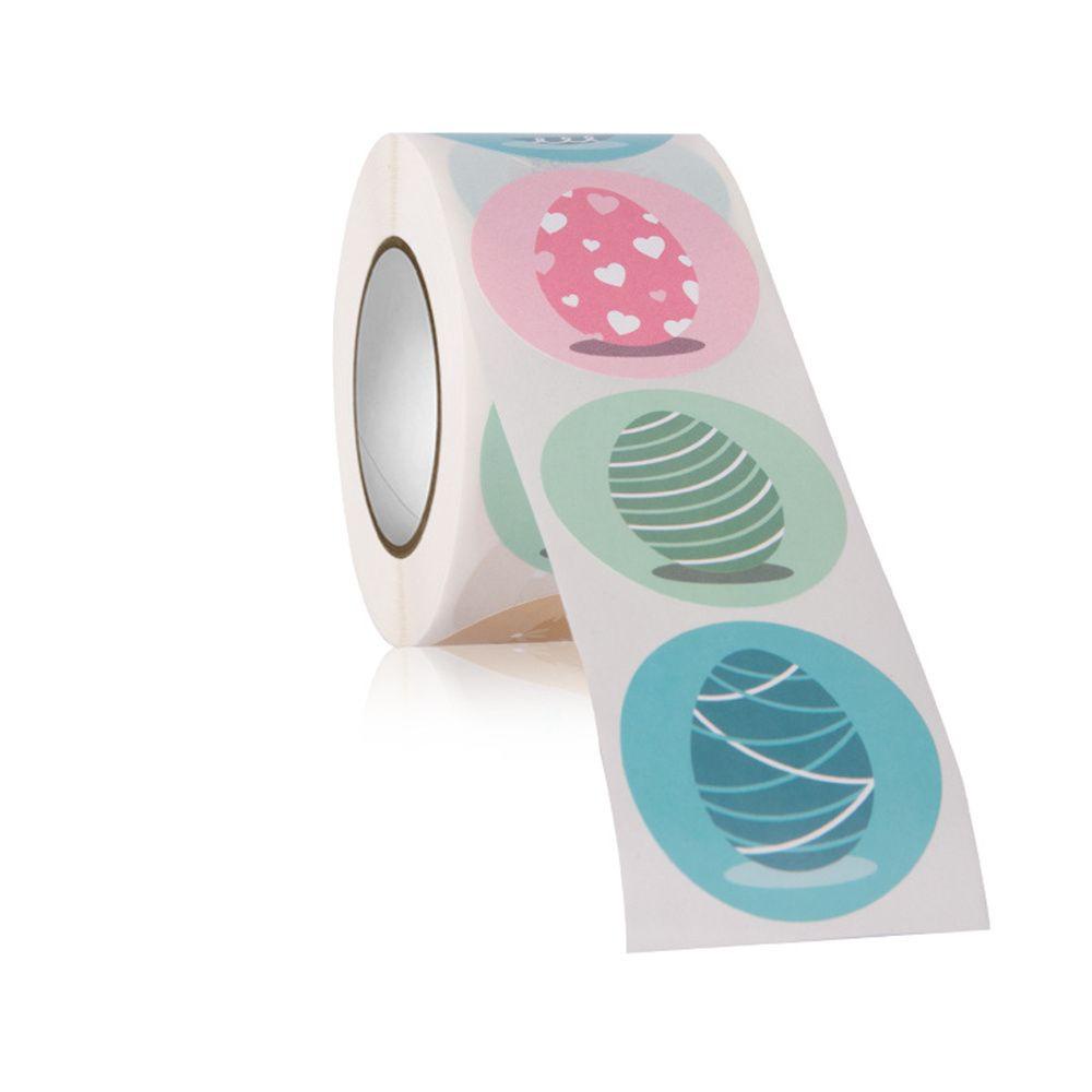 Populer 500pcs/roll Paskah Stiker Kemasan Hadiah Amplop Kelinci Selamat Paskah Telur Paskah Self Adhesive Labels Stickers
