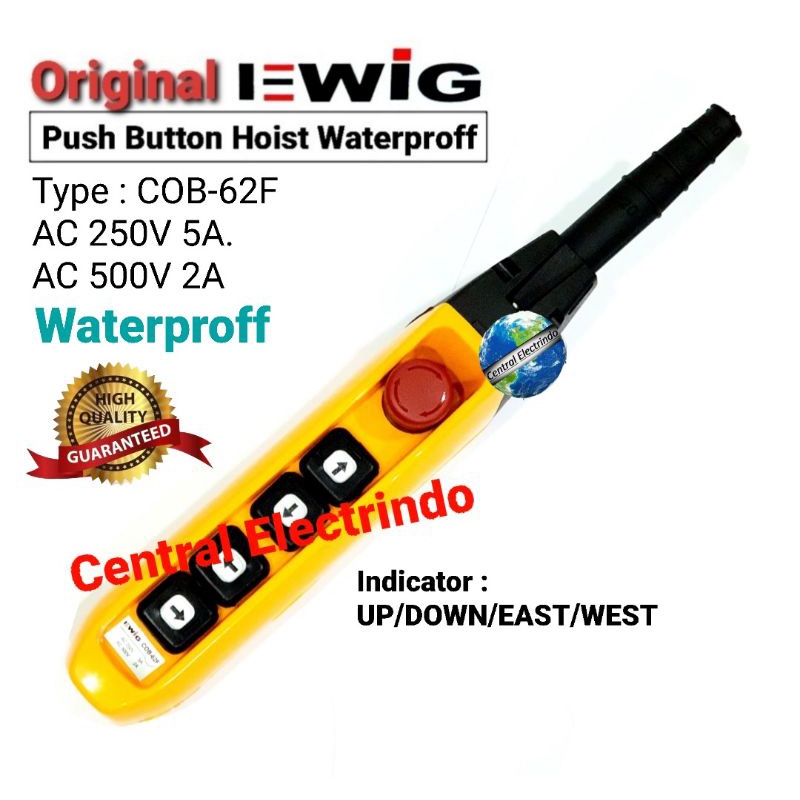 Push Button Hoist EWIG COB-62F New Model Waterproff.