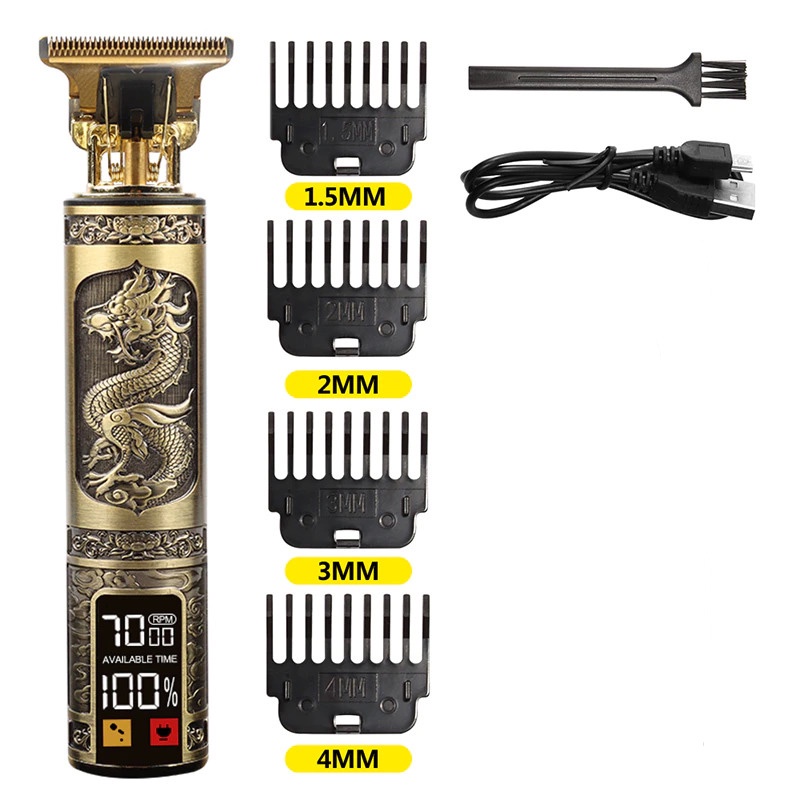 GSSi Vintage Alat Cukur Elektrik Hair Clipper Trimmer Model Dragon - T9 - Golden Or-i