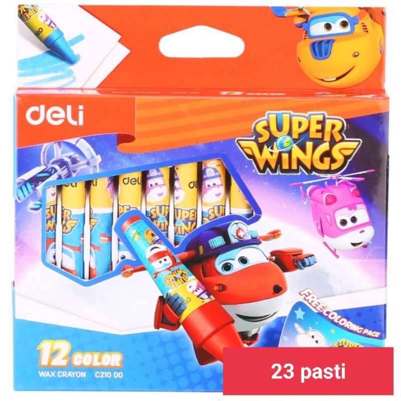 

Deli super Wings wax crayon round barel 12 color ec21000