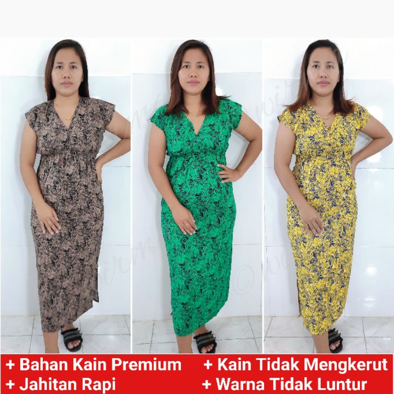 Daster Bali / Daster Manohara / Dress Bali motif Daun Palem Mini