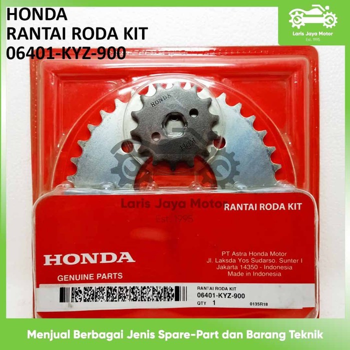 GEAR SET RANTAI RODA KIT SUPRA X 125 HELM IN, FI 06401-KYZ-900 ORIGINAL ASLI HONDA GIR SET MOTOR SUP