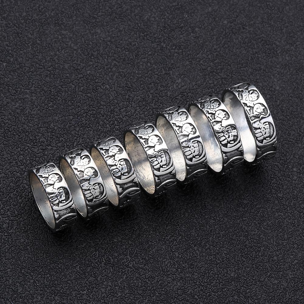 R-flower Rock Band Rings Perhiasan Vintage Aksesoris Fashion Rock Retro Hip Hop Vintage Dicat Tangan