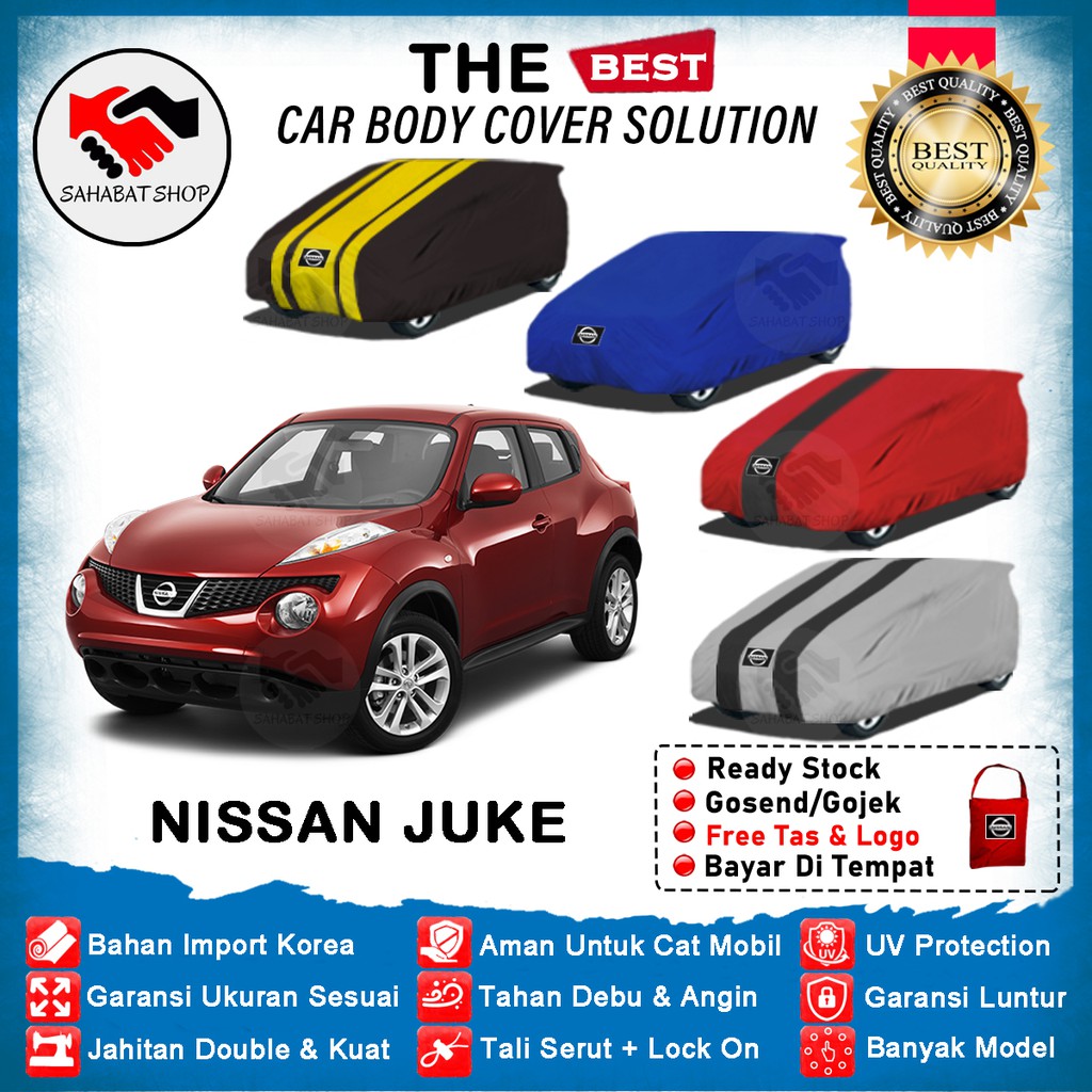 Sahabat Body Cover Mobil Juke / Sarung Penutup Nissan Juke Outdoor 2011 2013 2014 2015 2016 2017 2018 / Selimut Mantel Mantol Jas Pelindung Kerudung Terpal Kelambu Tutup Mobil Juke Anti Air Waterproof Model Biru