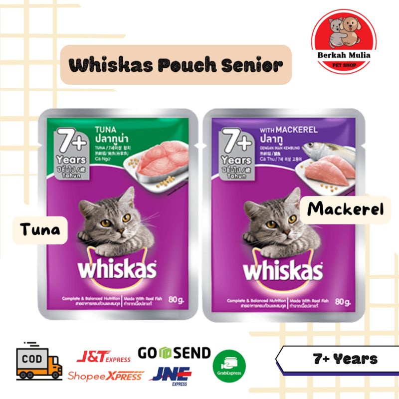 Jual WHISKAS POUCH Senior 7+ Makanan Basah Kucing varian Tuna dan