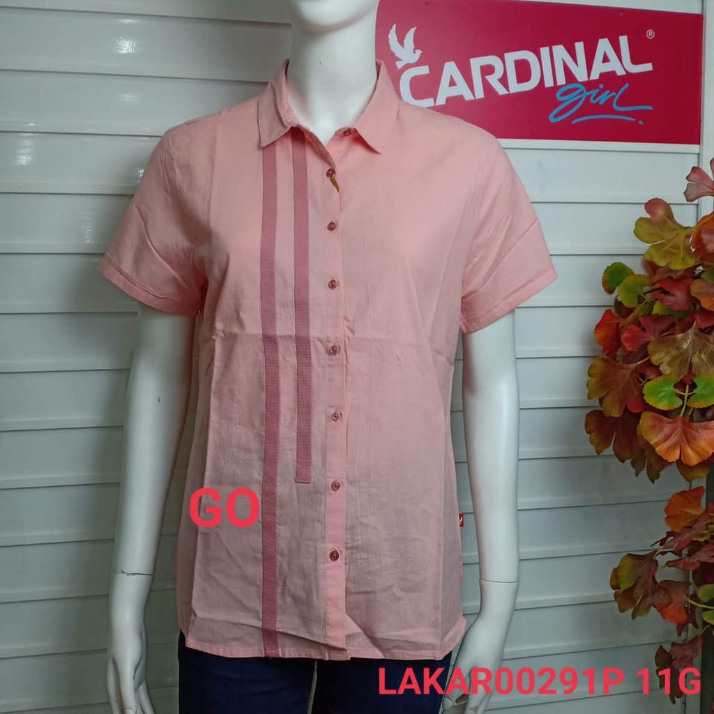 gos CARDINAL GIRL KEMEJA Pakaian Wanita Atasan Kemeja Hem Casual Santai Original Lengan Pendek Bagus