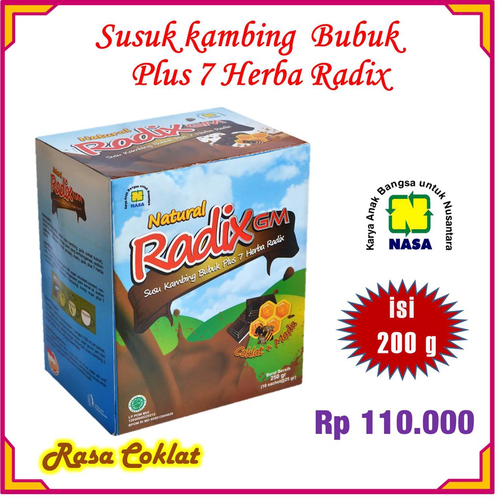 

SUSU KAMBING ETAWA RADIX GM ORIGINAL NASA RASA COKLAT