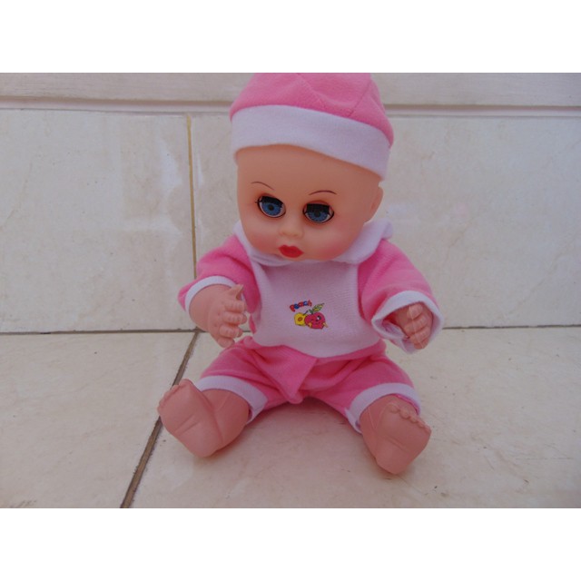 Mainan Boneka Bayi Botak Bisa Ngomong Pakai Baterai