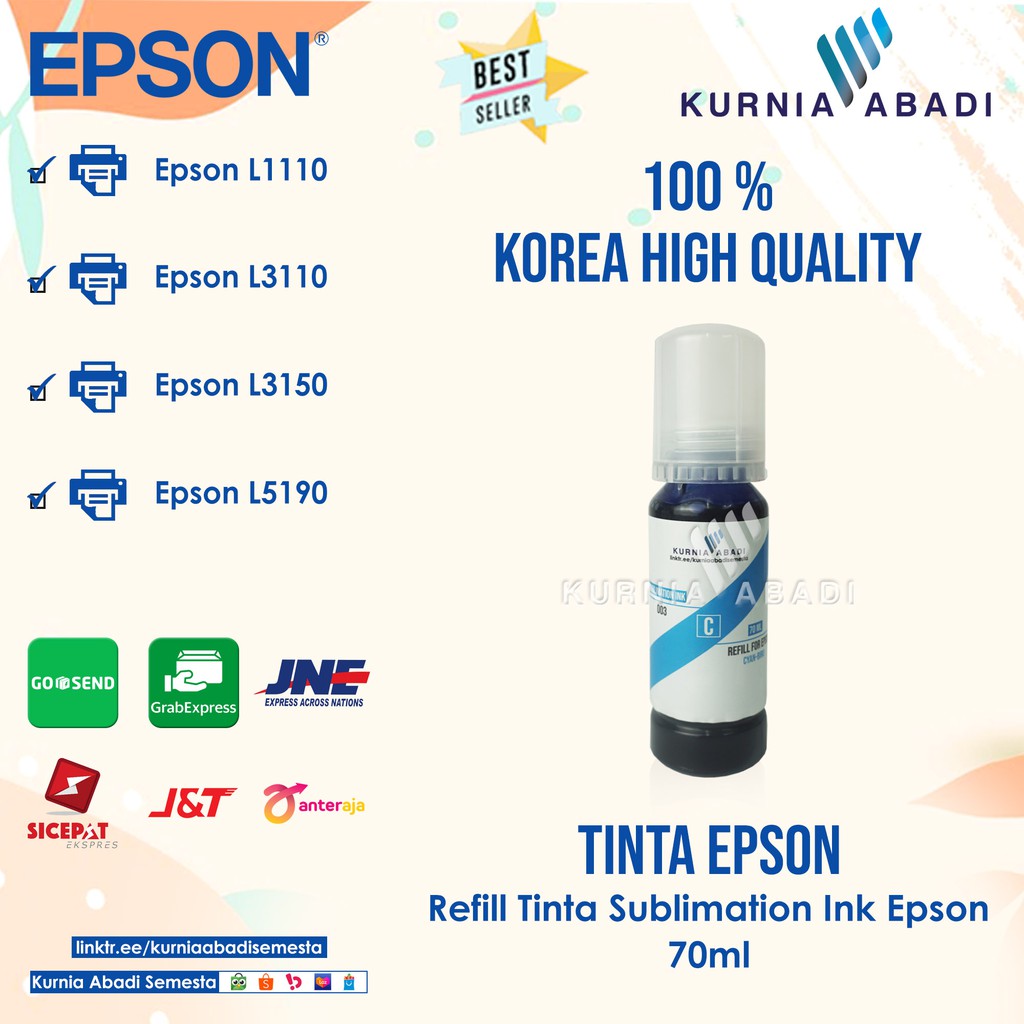 Tinta Sublim Epson 70ml untuk Epson L1110 / L3110 / L3150 / L5190