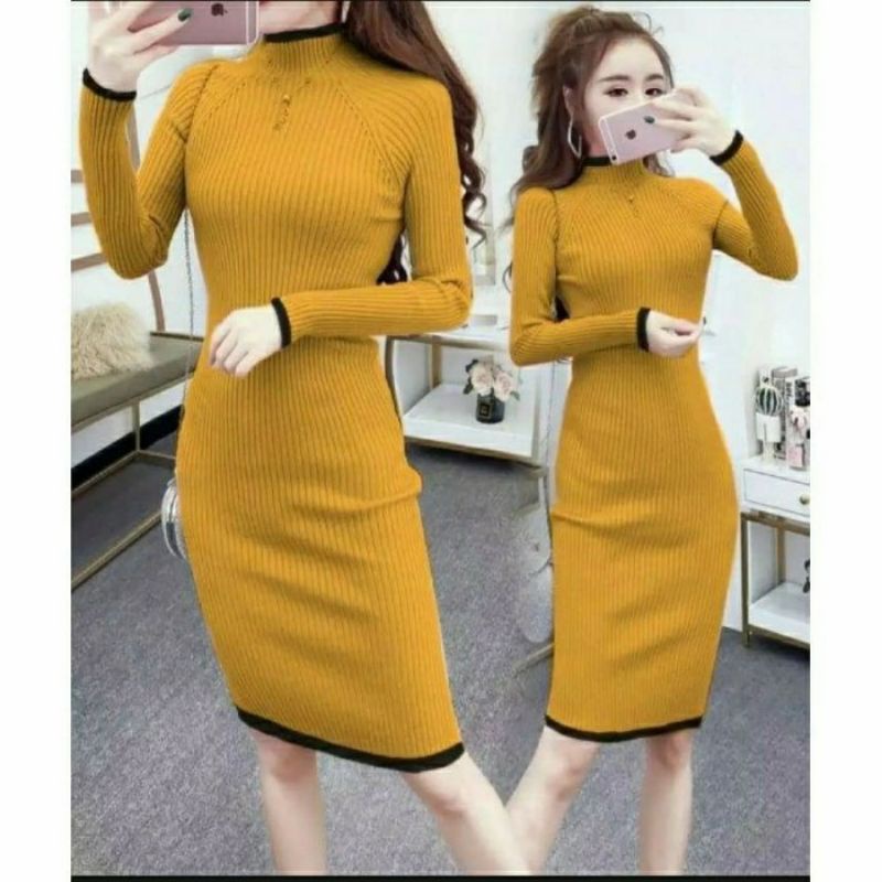 ATASAN DRES KNITT FRES BODY