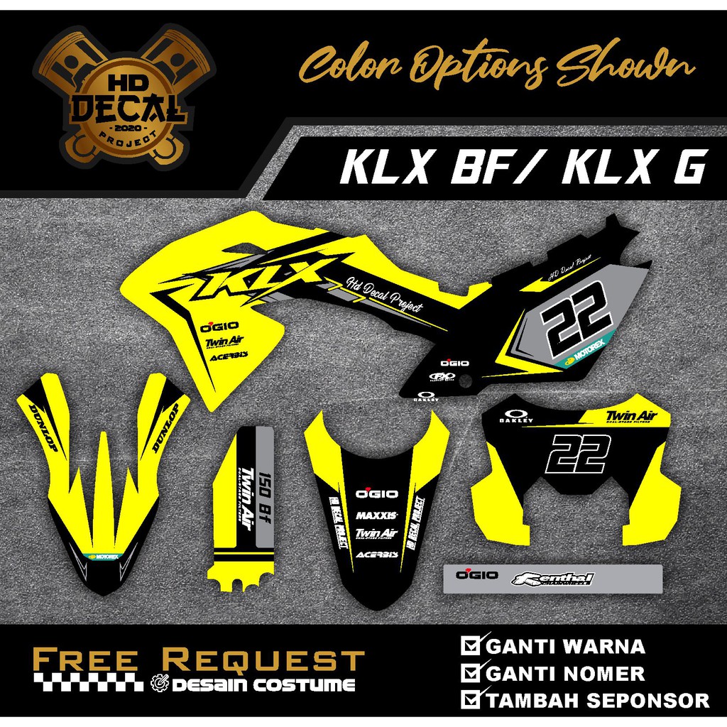 

Decal KLX BF Kuning stabilo