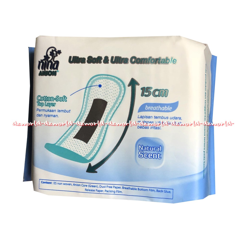 Nina Anion Panty Liner 20 Lembar Naturall Scent Bagus Biru 15cm