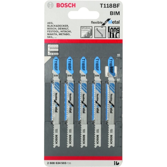 BOSCH T 118 BF Mata Gergaji Jigsaw Flexible Metal dan Kayu