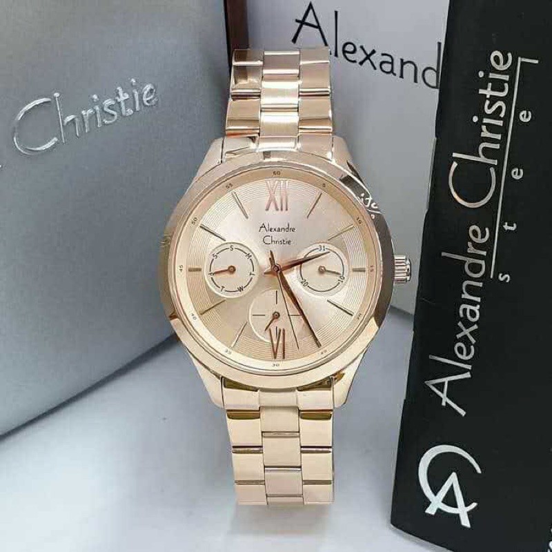 JAM TANGAN WANITA ALEXANDRE CHRISTIE 2796 AC2796 ROSEGOLD ORIGINAL