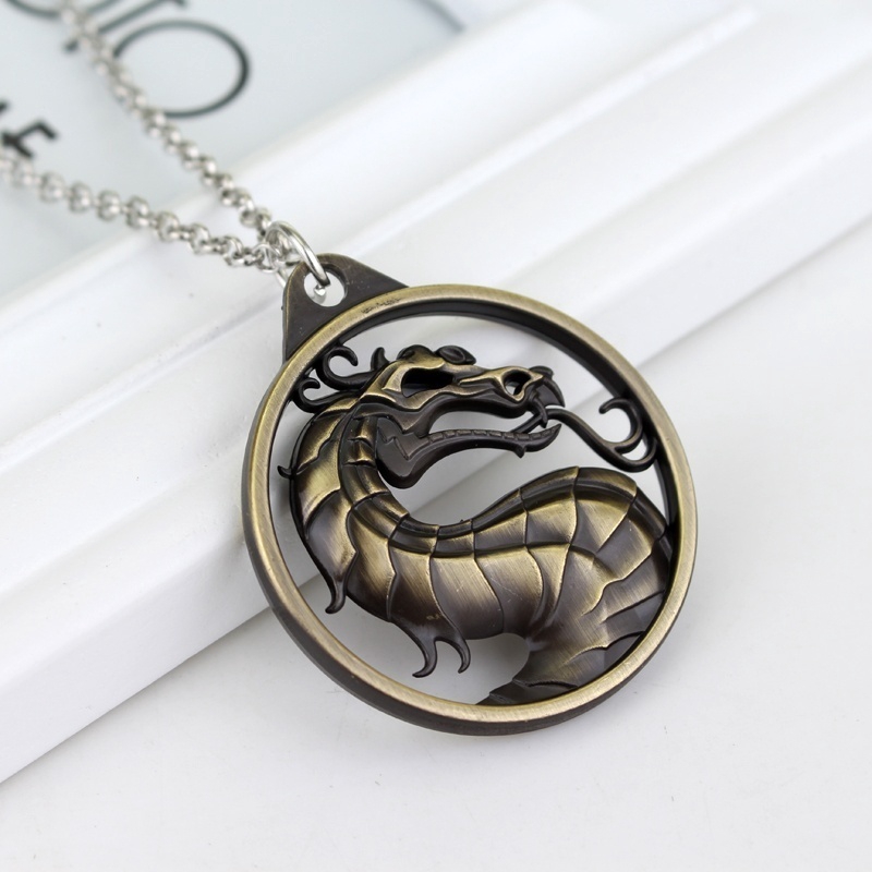 Kalung Dengan Liontin Mortal Kombat Game Fighting Dragon Jane Empire Gaya Vintage Untuk Fans