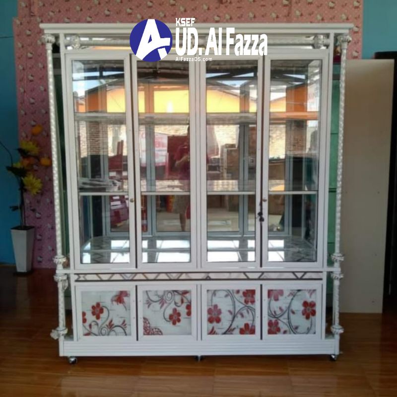 LEMARI HIAS ALUMUNIUM 4 PINTU
