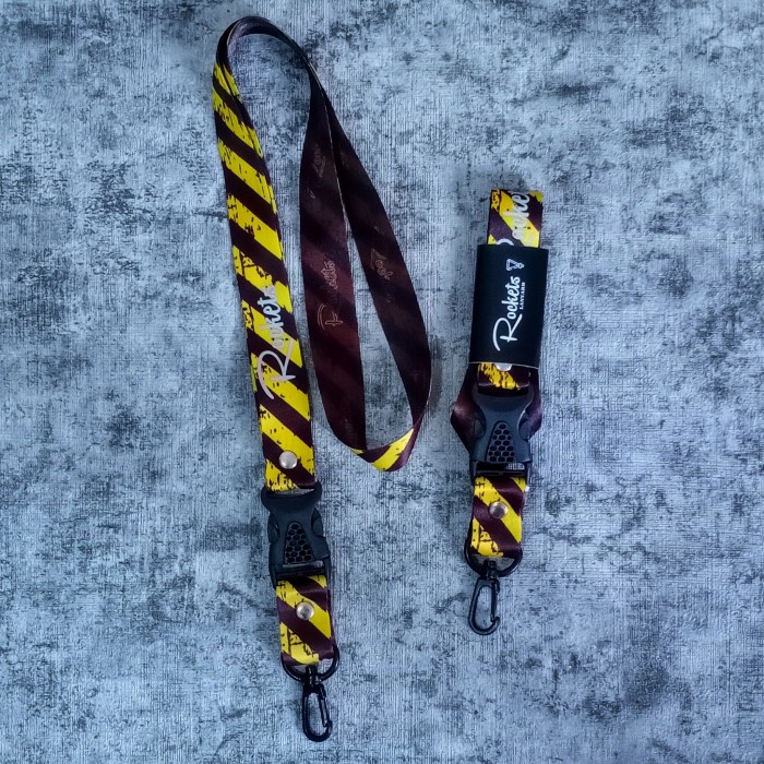 

Hemat Gantungan Id Card - Lanyard - Stripe Yellow - Rockets Diskon